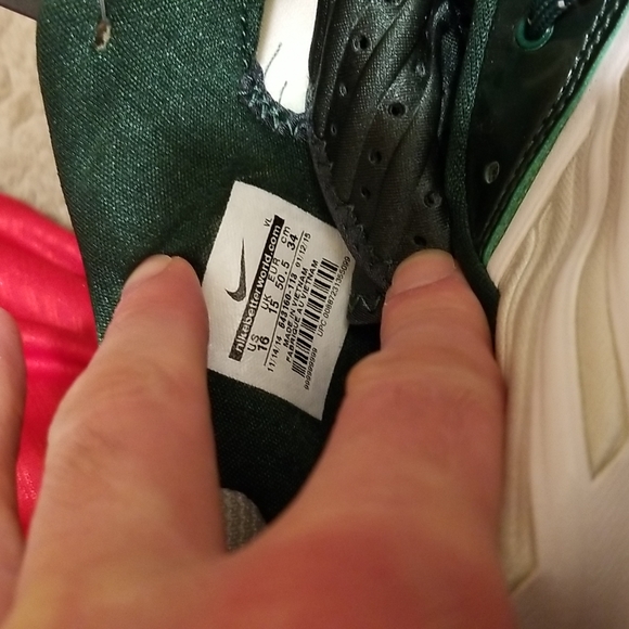 NIKE SIZE 16 GREEN WHITE VAPOR SPEED REPLACEABLE FOOTBALL CLEATS COMES WITH TOOL - Picture 11 of 12